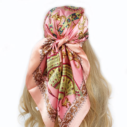 90*90cm Silk Scarf Headwraps For Women Fashion Accessory